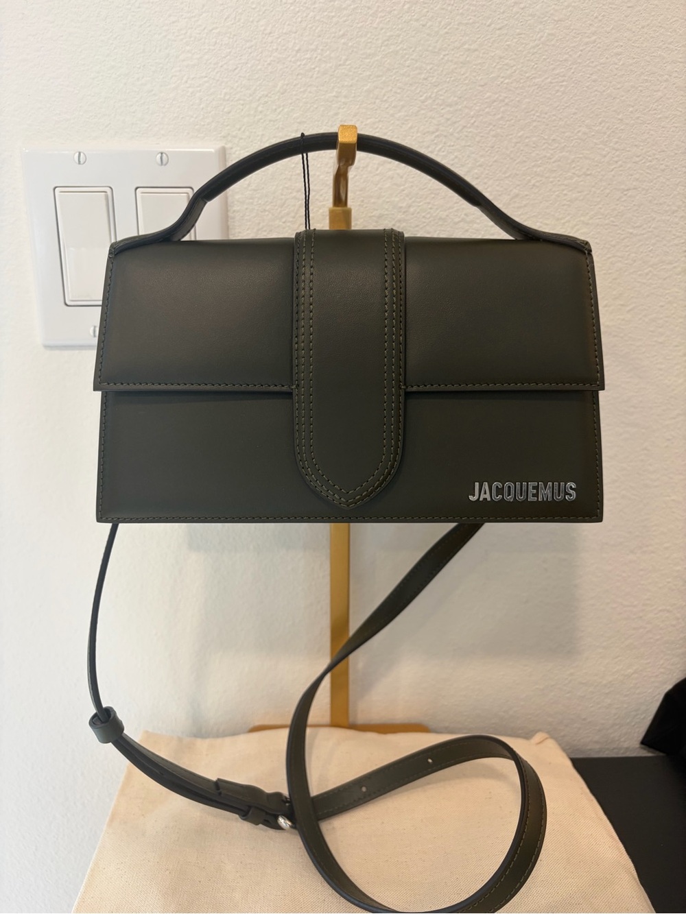 Jacquemus Le Grand Bambino Crossbody Bag in Olive